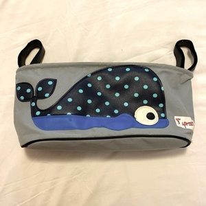 3sprouts Stroller Caddy - Velcro diaper drink caddy with pockets, gray